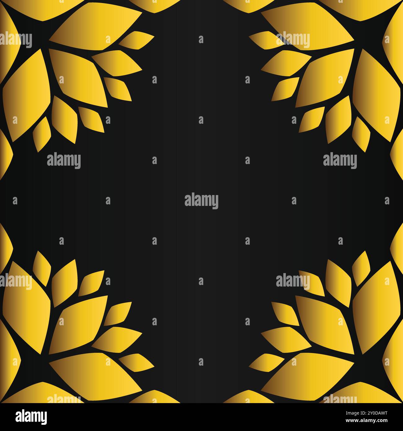 luxury golden floral frame on black backgound Stock Vector Image & Art ...