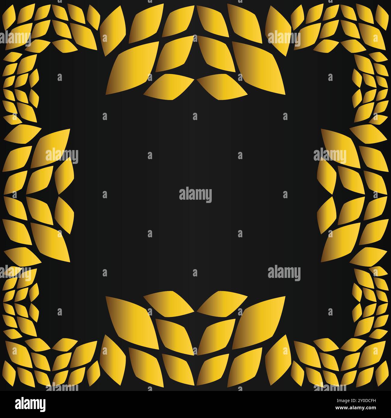 luxury golden floral frame on black backgound Stock Vector Image & Art ...