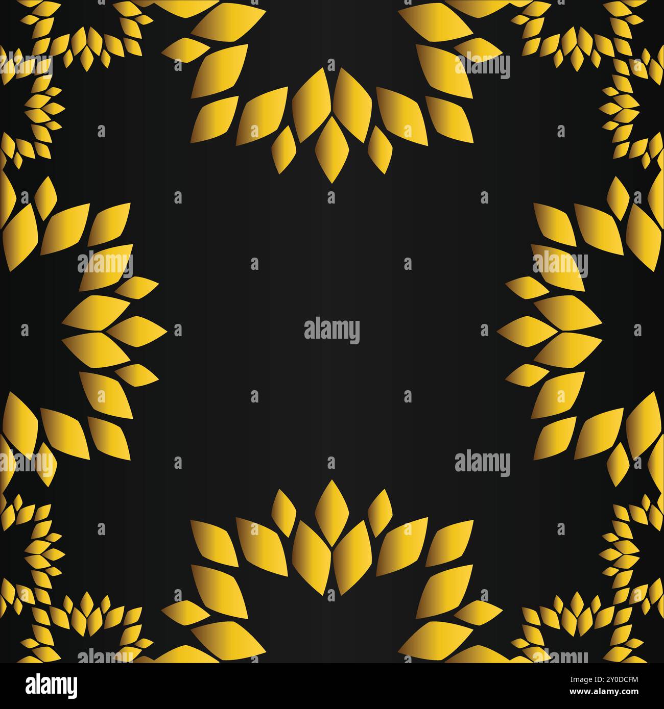 luxury golden floral frame on black backgound Stock Vector Image & Art ...