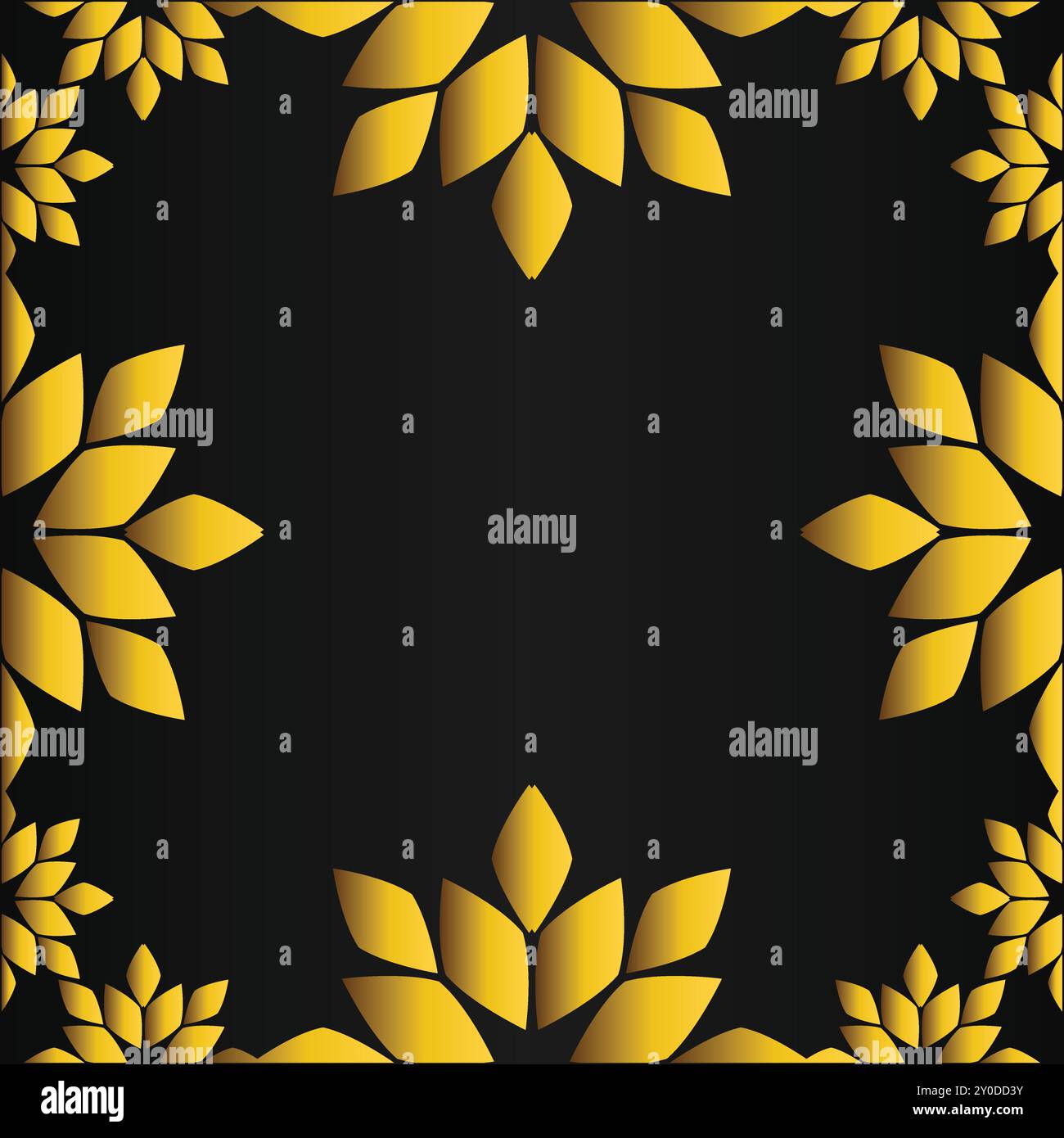 luxury golden floral frame on black backgound Stock Vector Image & Art ...