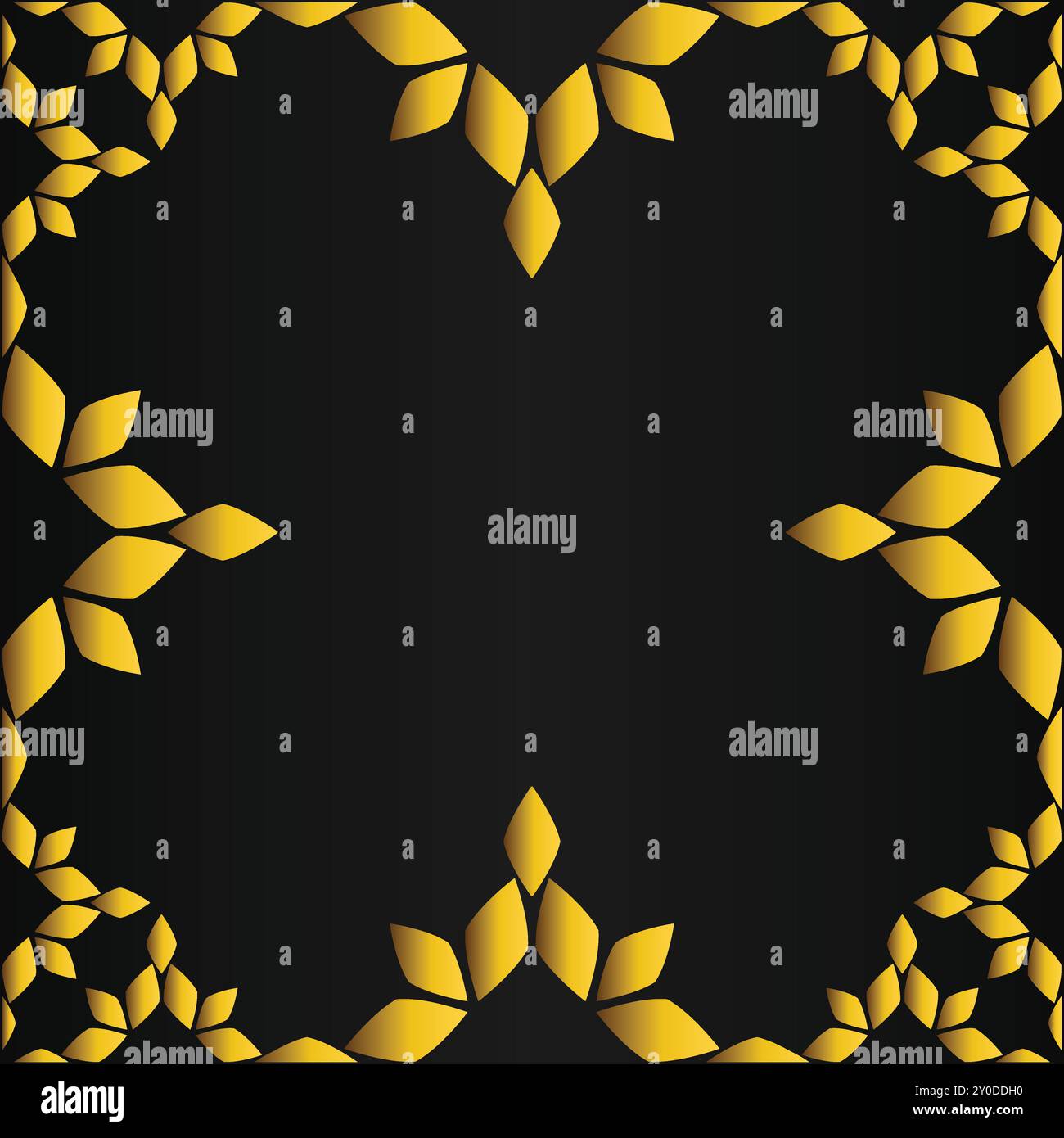 luxury golden floral frame on black backgound Stock Vector Image & Art ...