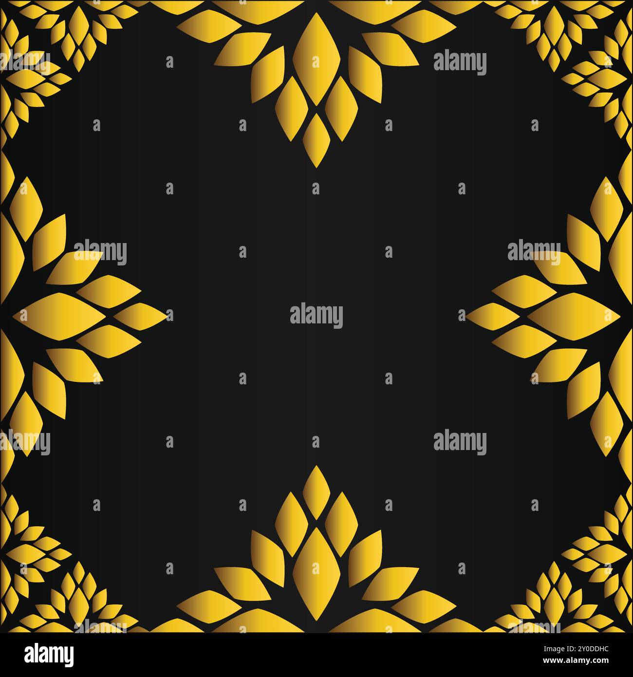 luxury golden floral frame on black backgound Stock Vector Image & Art ...