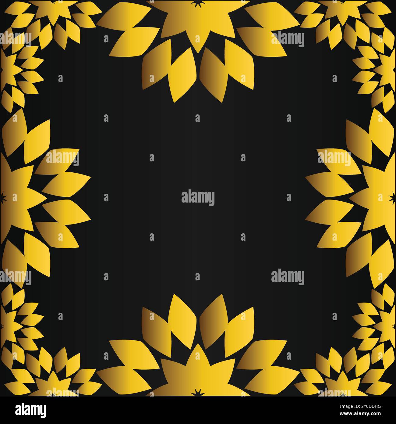 luxury golden floral frame on black backgound Stock Vector Image & Art ...