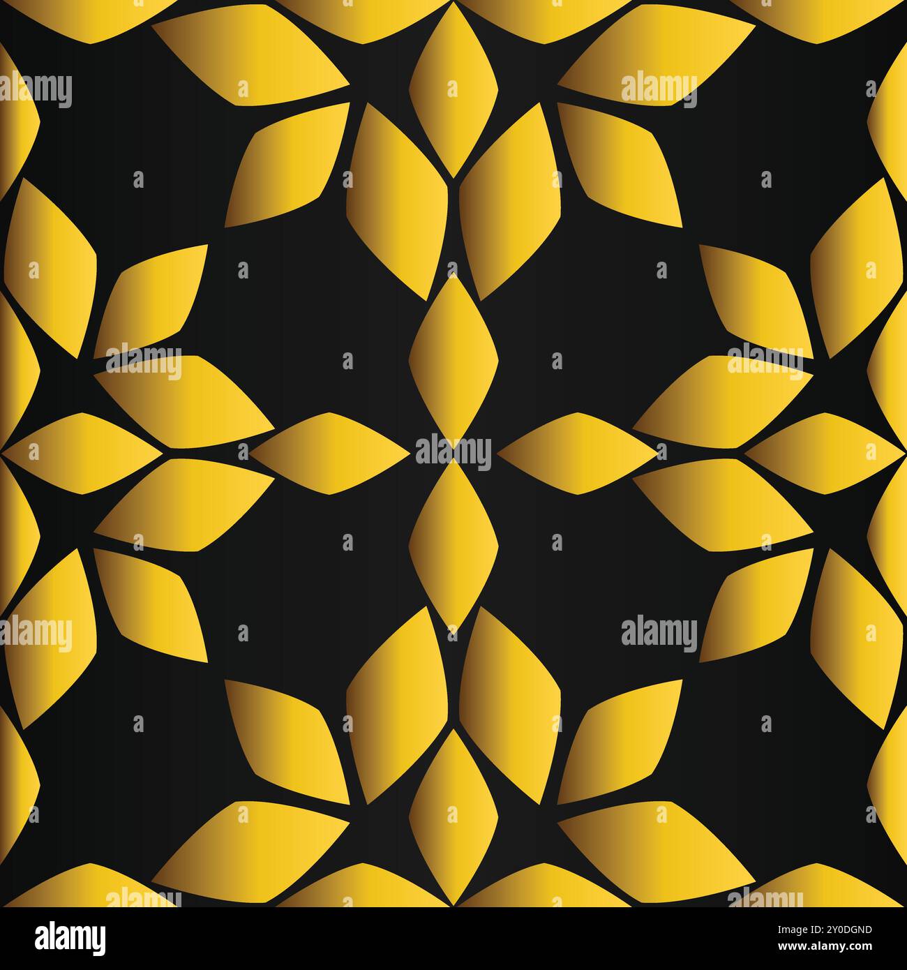 golden flower pattern on black background Stock Vector Image & Art - Alamy