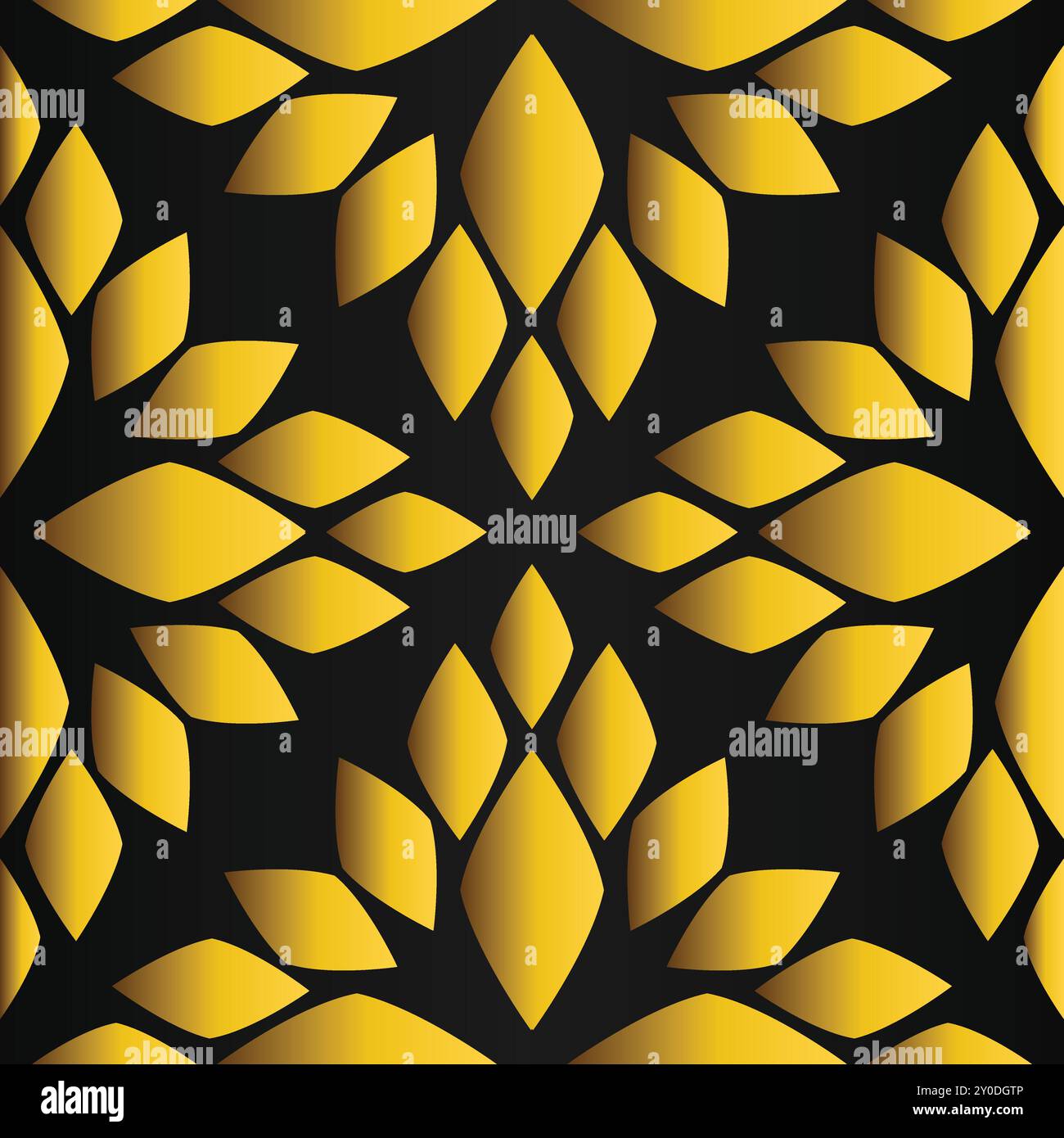 golden flower pattern on black background Stock Vector Image & Art - Alamy
