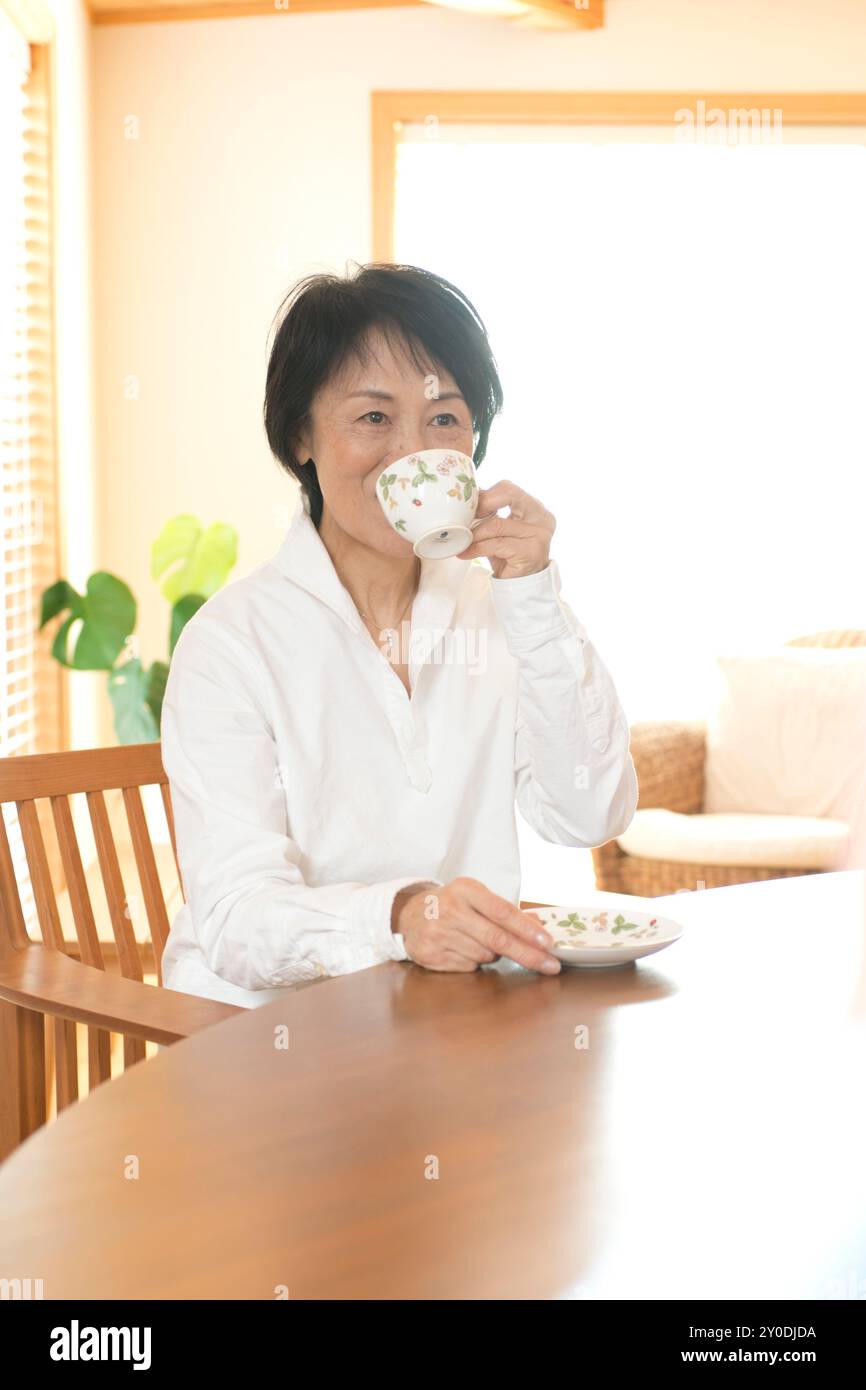 Elderly lifestyle indoors hi-res stock photography and images - Alamy