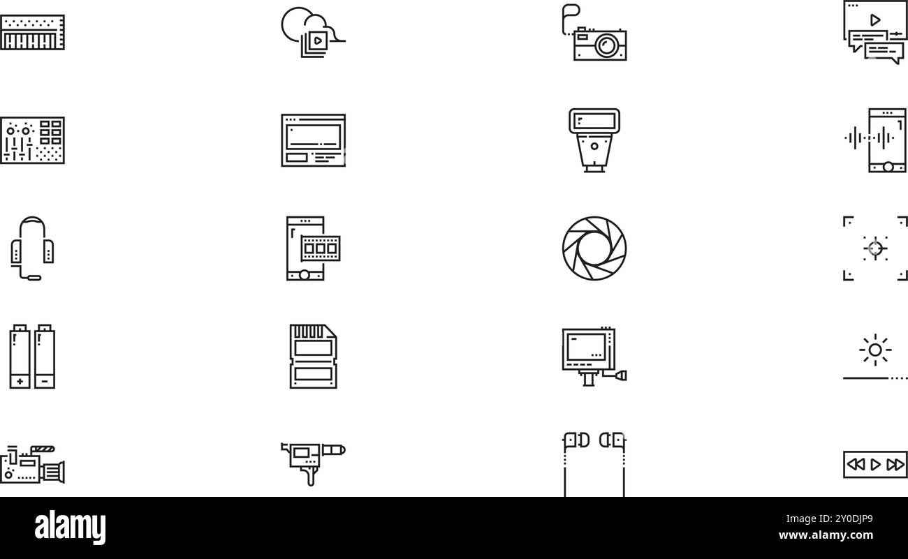Audio and video icons High-Quality Vector Icons Collection with ...
