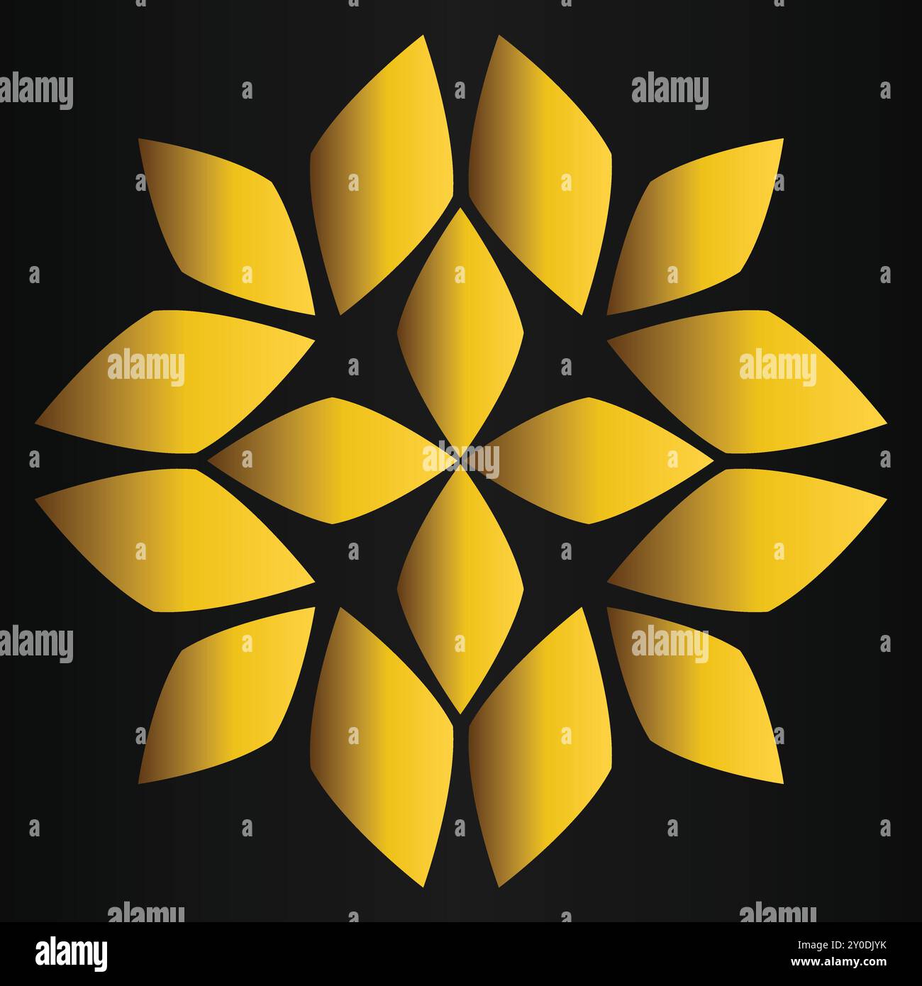 luxury golden flower design on black background Stock Vector Image ...