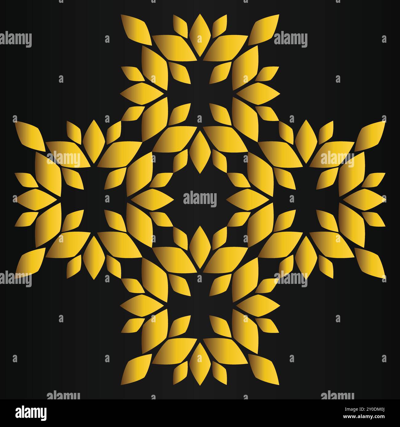 luxury golden flower design on black background Stock Vector Image ...