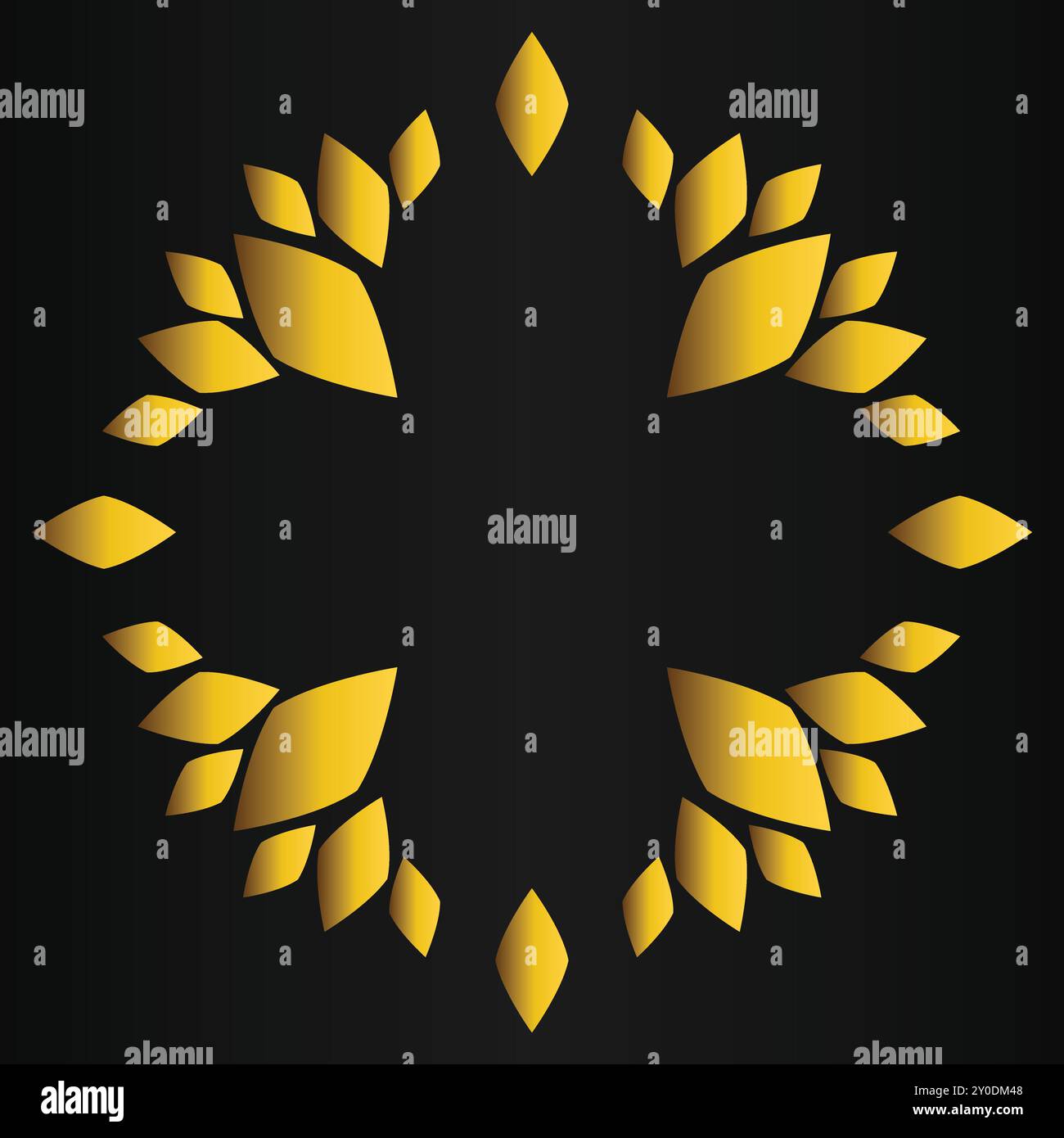 luxury golden flower design on black background Stock Vector Image ...
