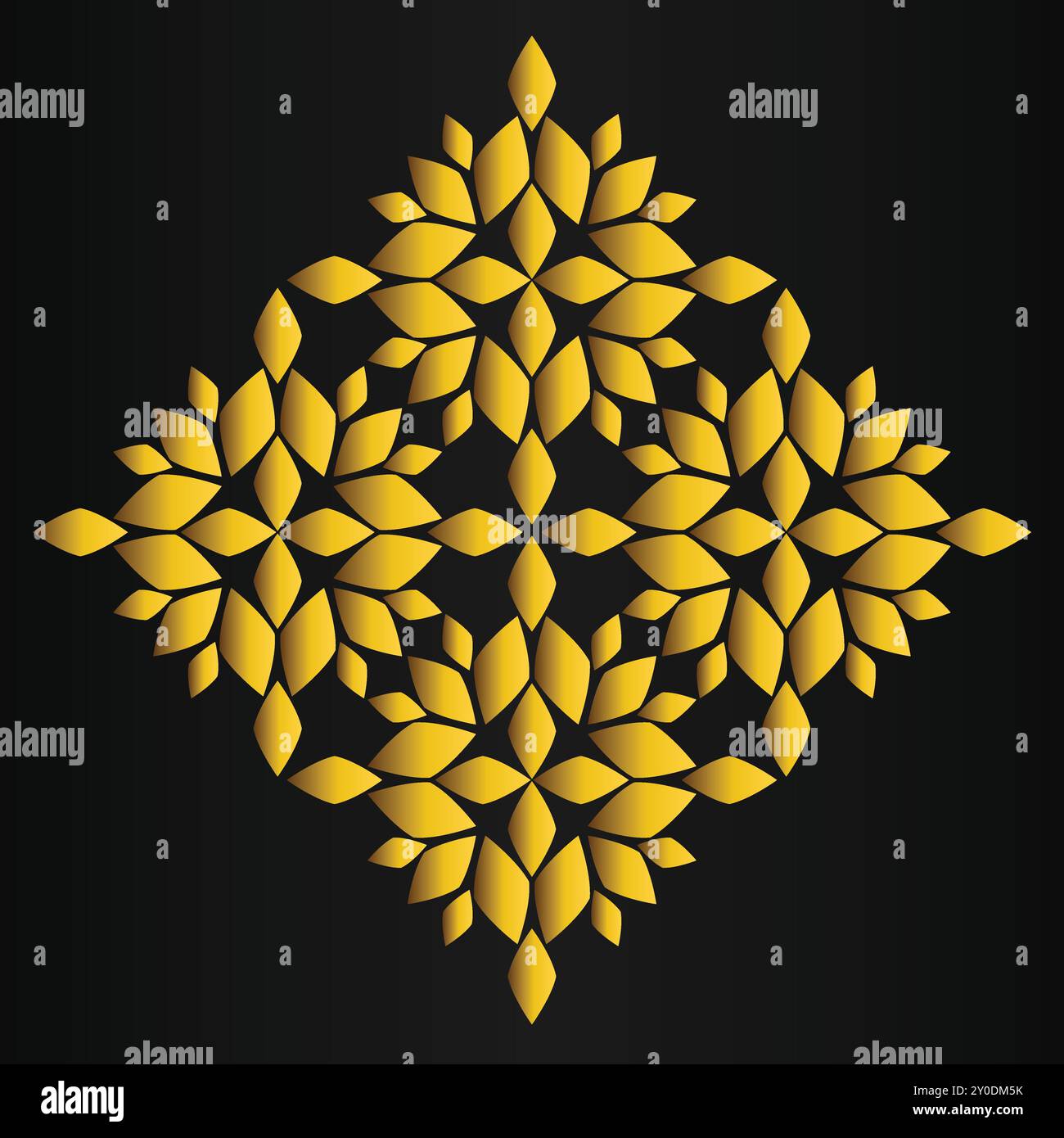 luxury golden flower design on black background Stock Vector Image ...