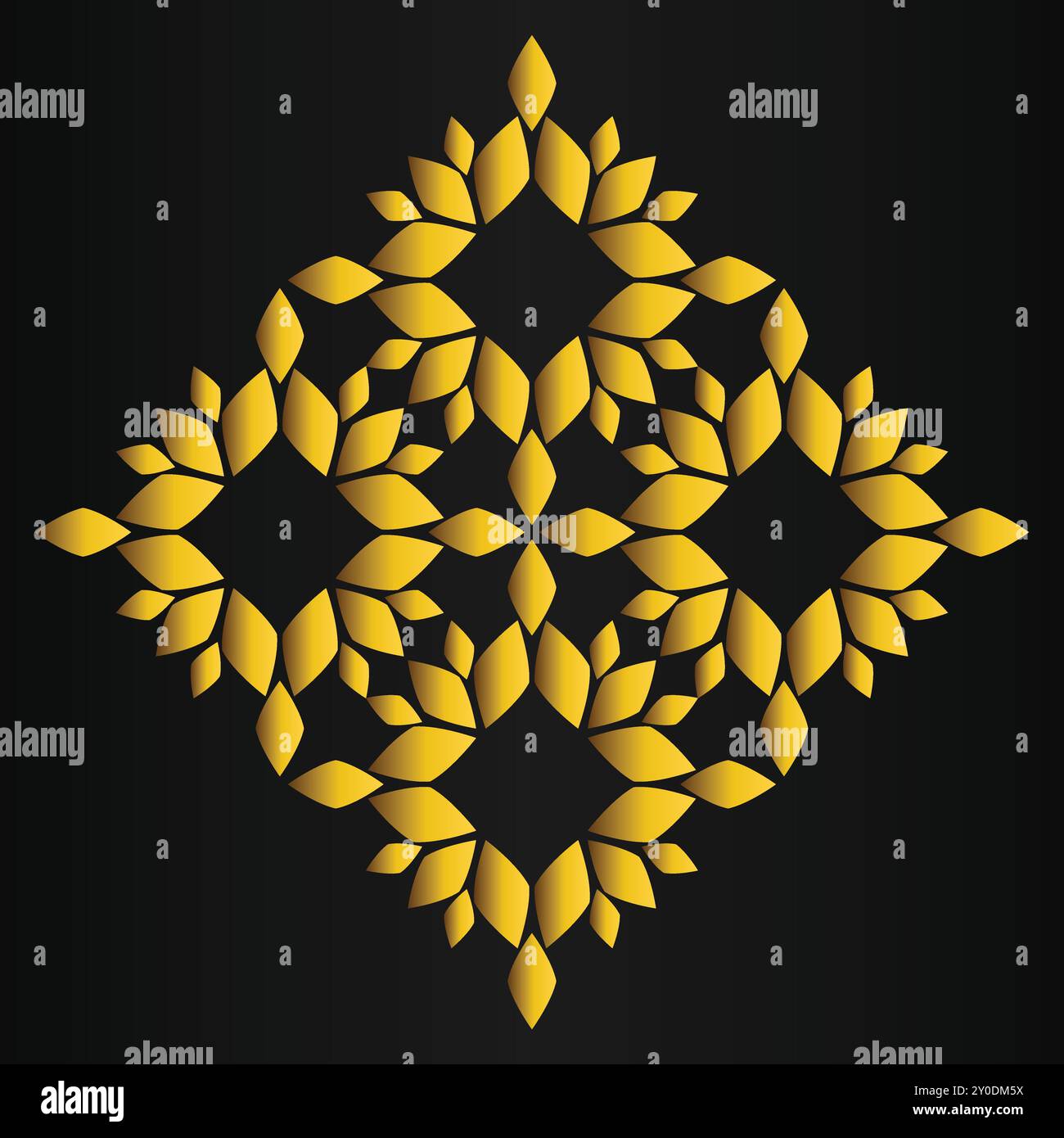 luxury golden flower design on black background Stock Vector Image ...