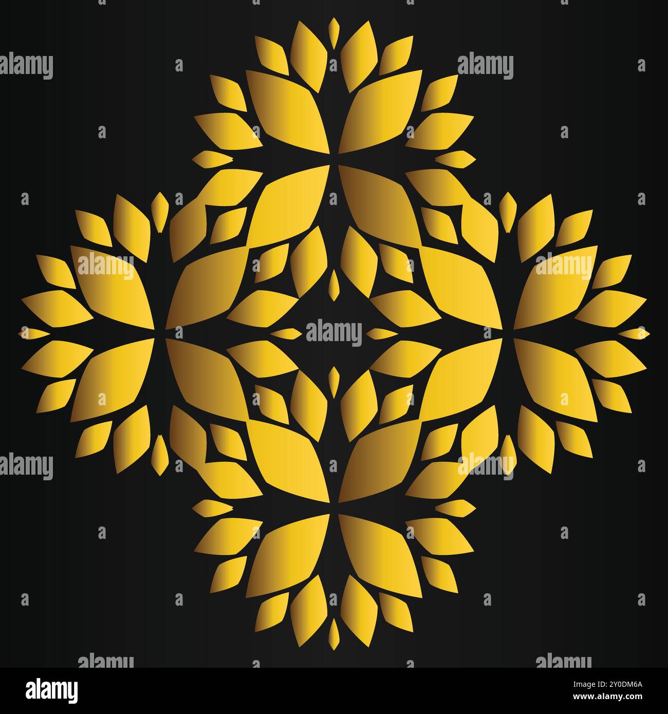 luxury golden flower design on black background Stock Vector Image ...