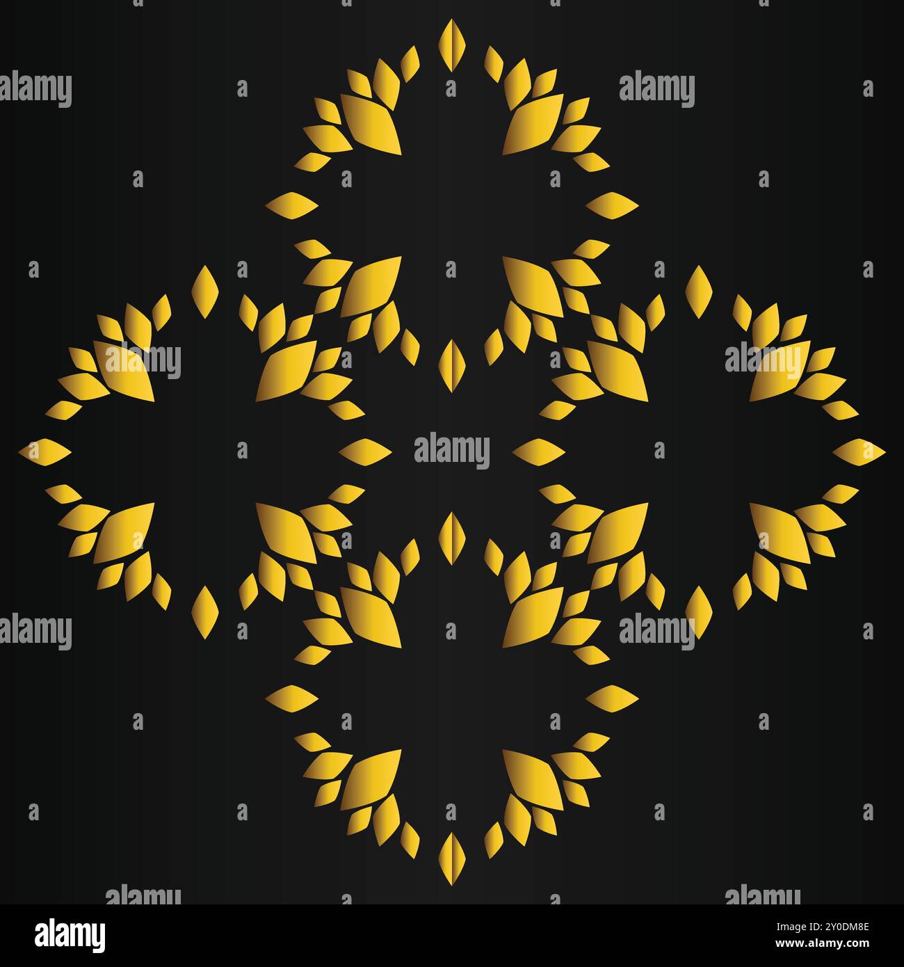 luxury golden flower design on black background Stock Vector Image ...