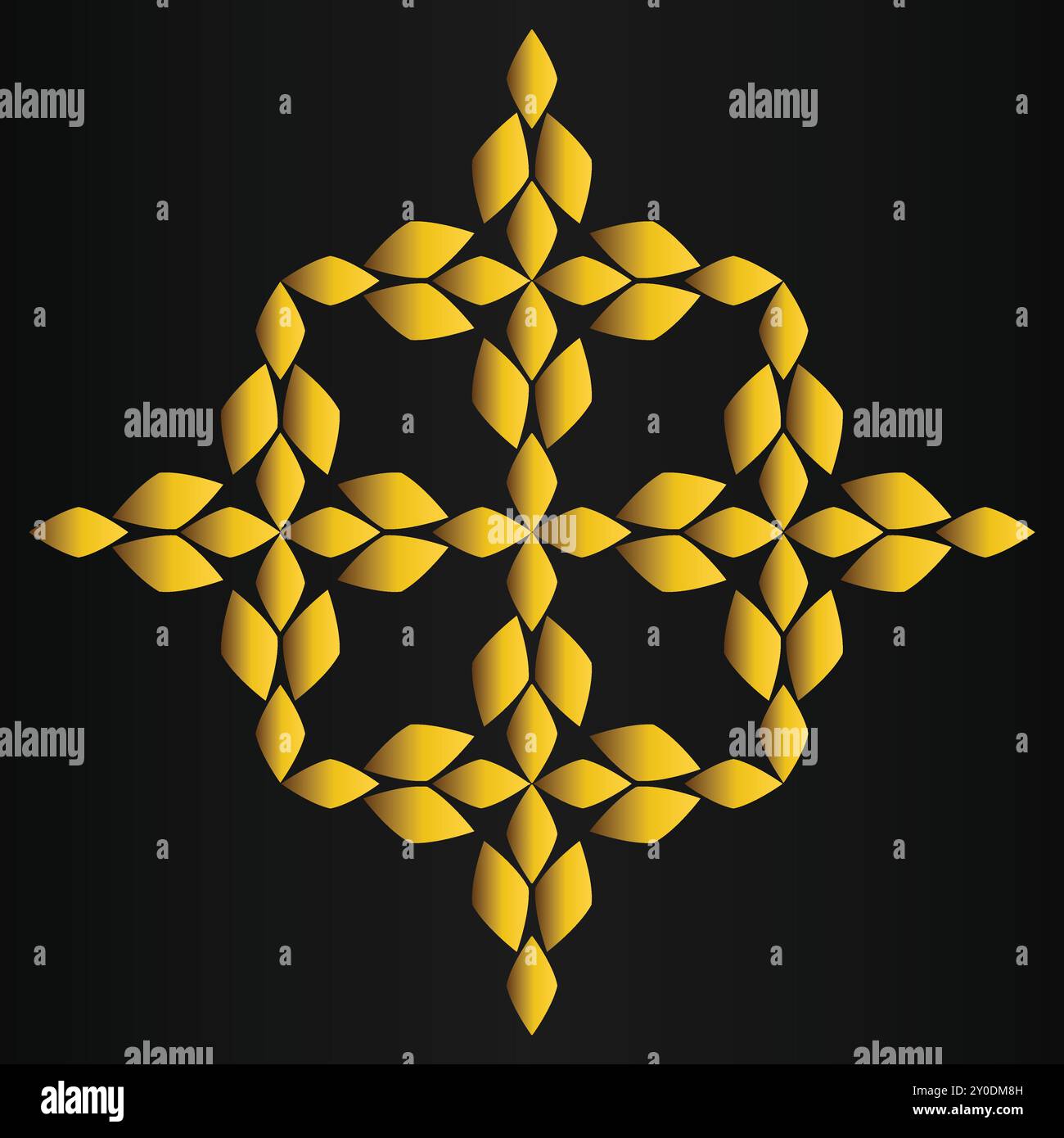 luxury golden flower design on black background Stock Vector Image ...