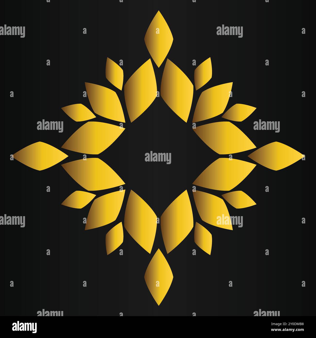 luxury golden flower design on black background Stock Vector Image ...