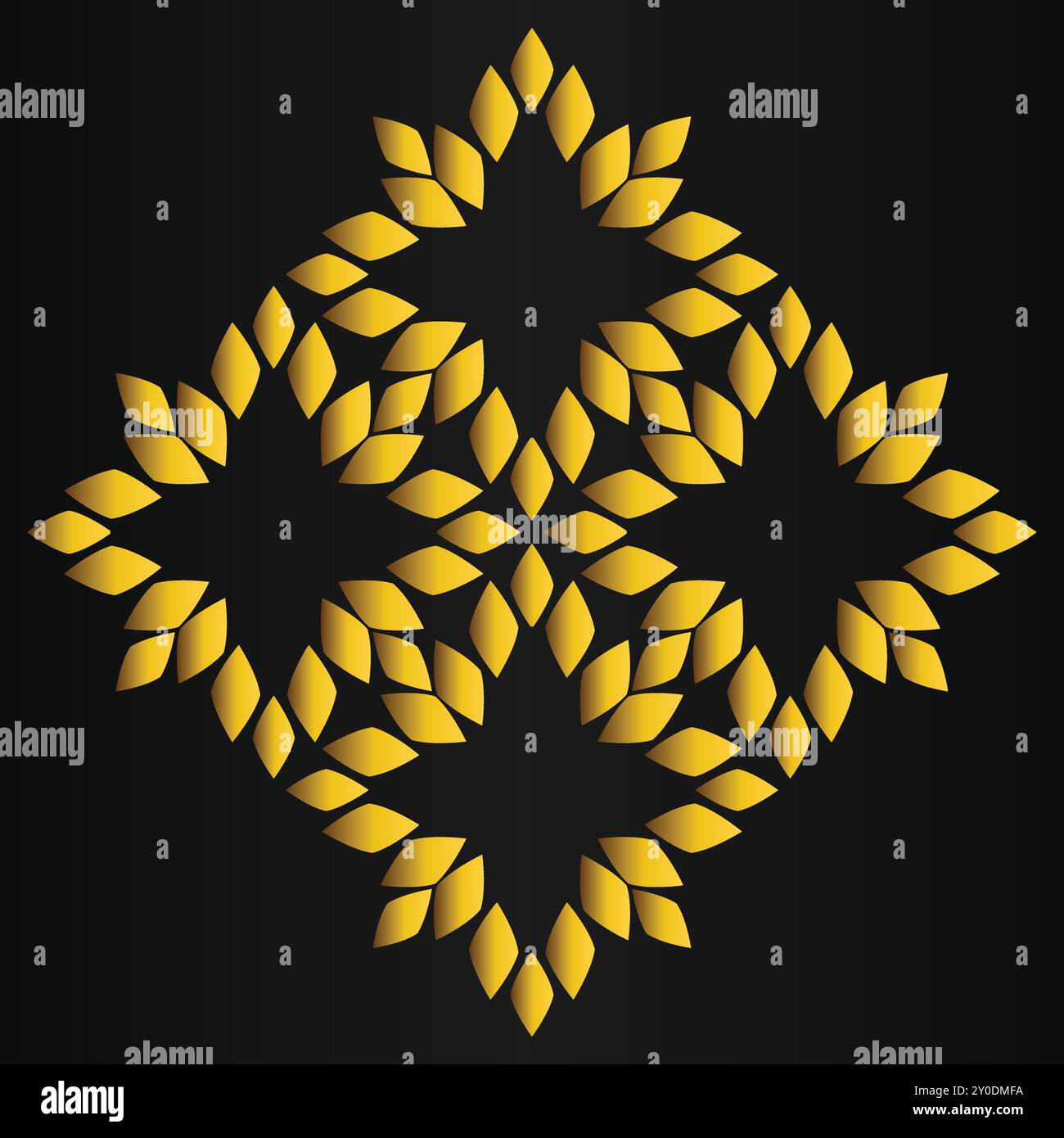 luxury golden flower design on black background Stock Vector Image ...