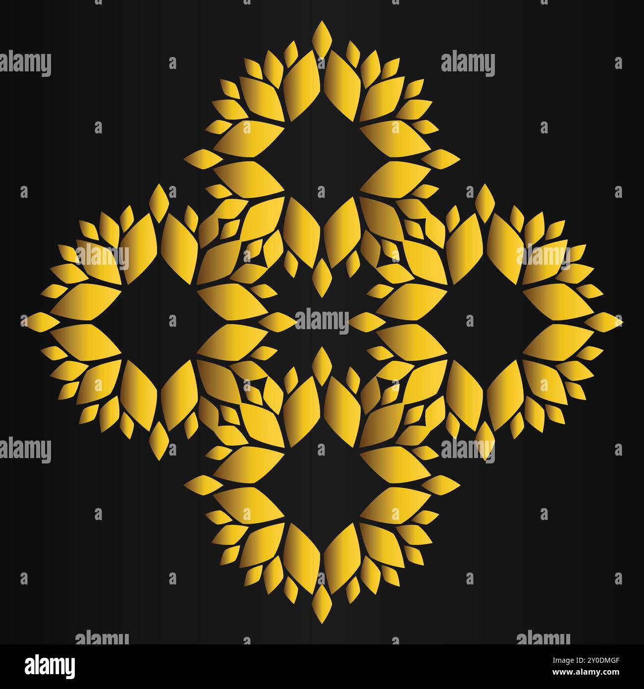 luxury golden flower design on black background Stock Vector Image ...
