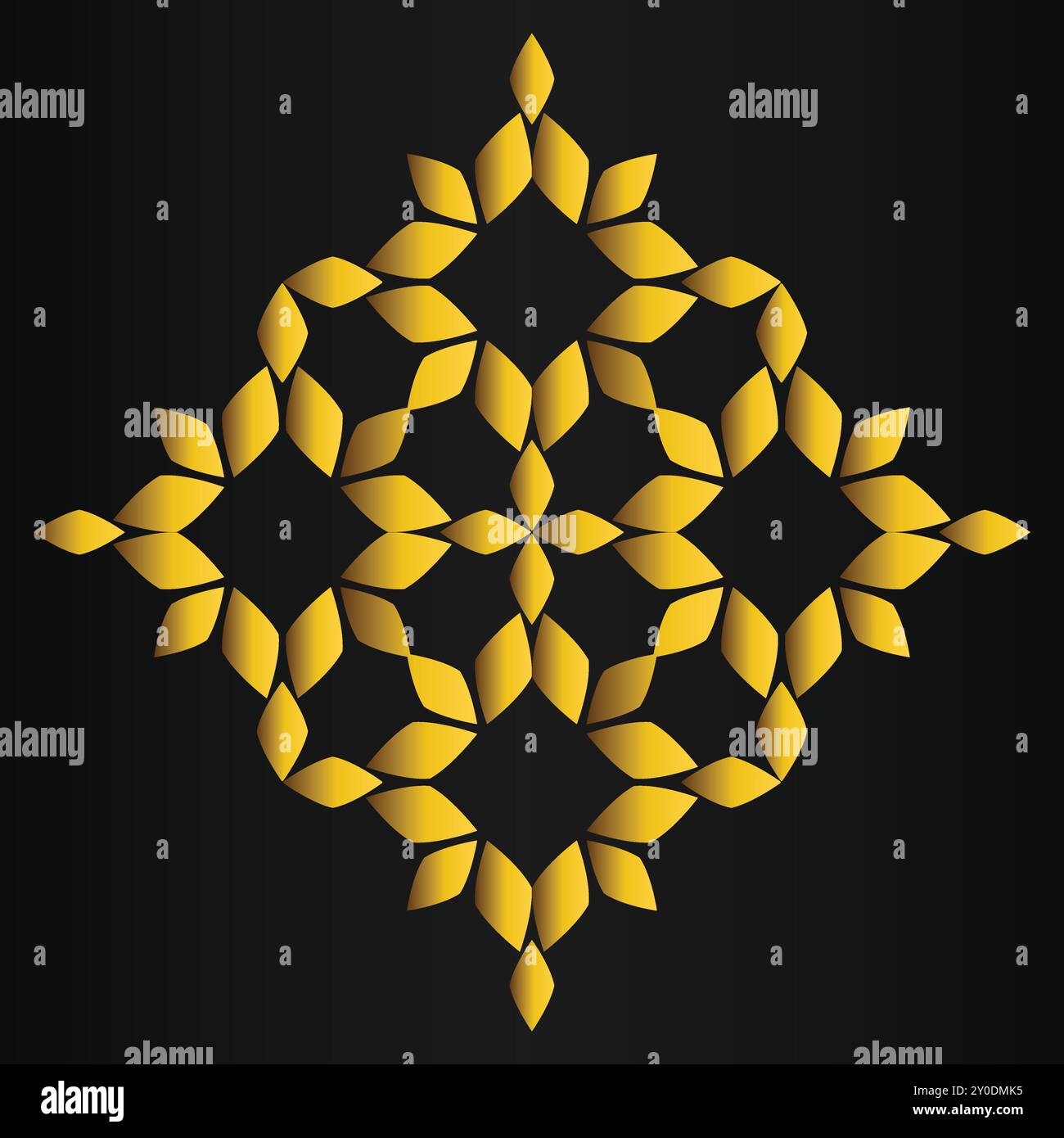 luxury golden flower design on black background Stock Vector Image ...