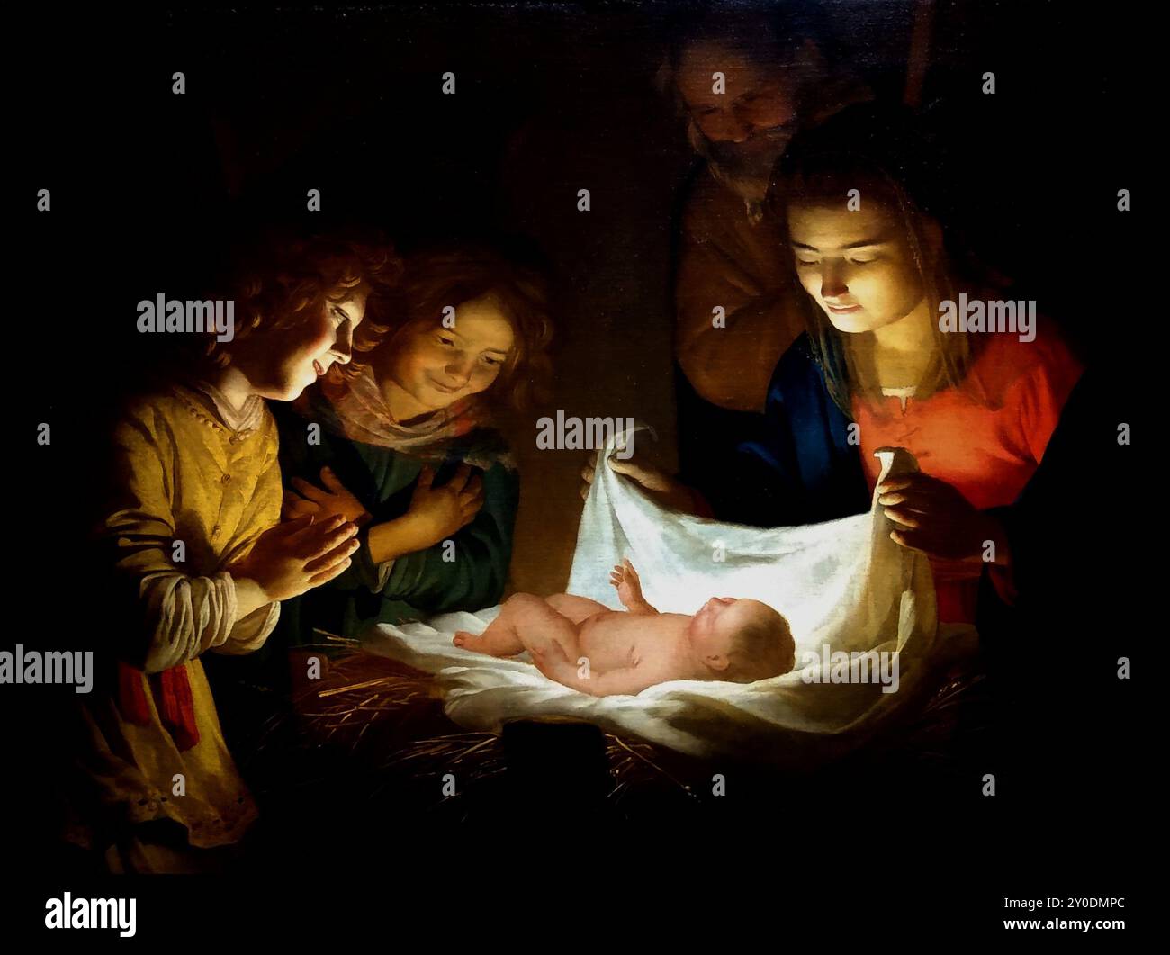 Adoration of the Child, 1620 Gerard van Honthorst Stock Photo - Alamy