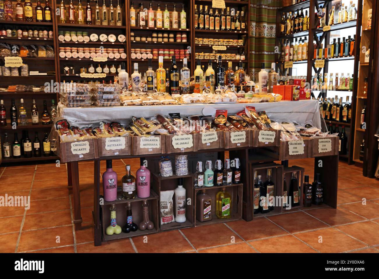 Interior of delicatessen shop, Peniscola Stock Photo