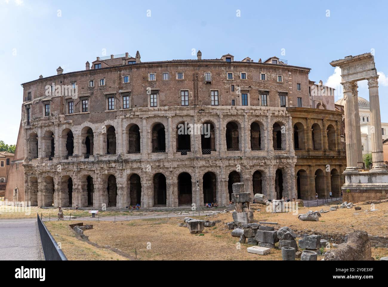 Theatre of Marcellus an ancient open-air theatre in Rome, Italy, Stock Photo