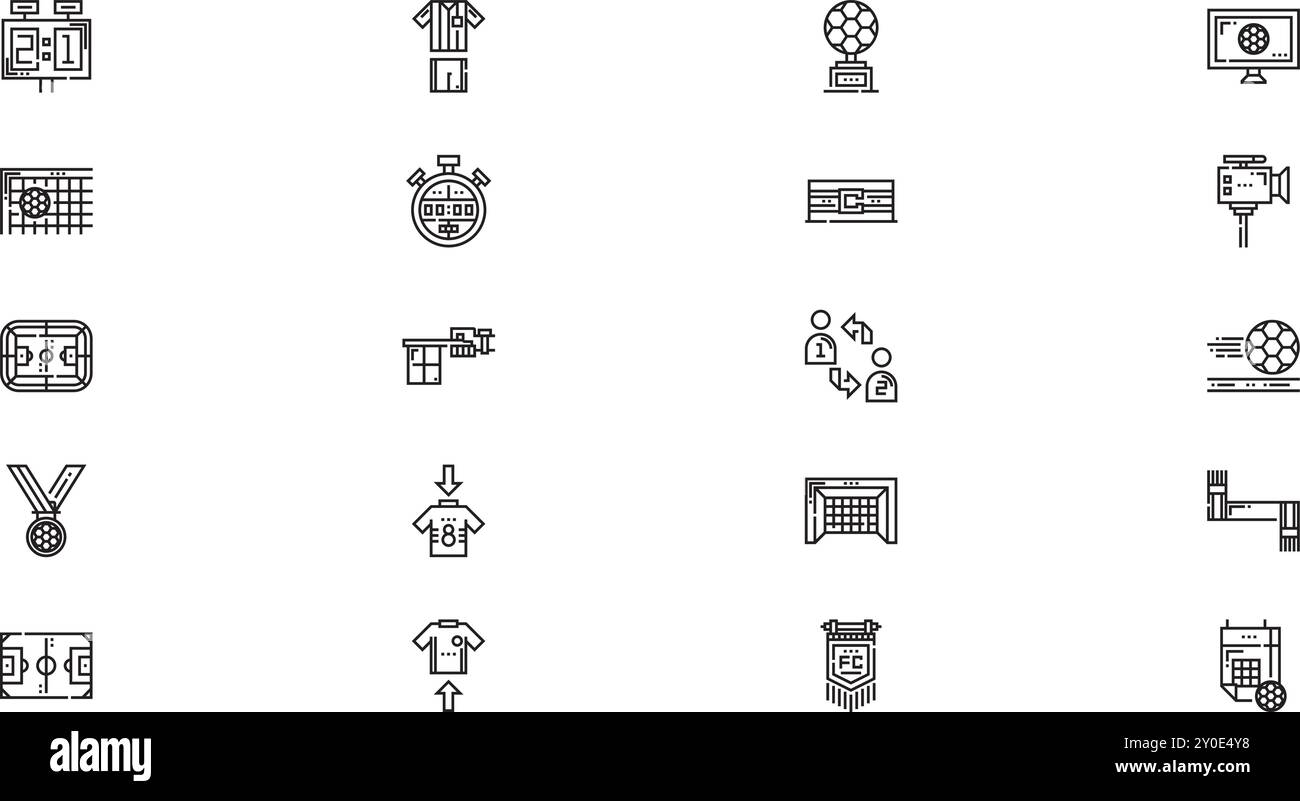 Soccer icons High-Quality Vector Icons Collection with Editable Stroke. Ideal for Professional and Creative Projects. Stock Vector