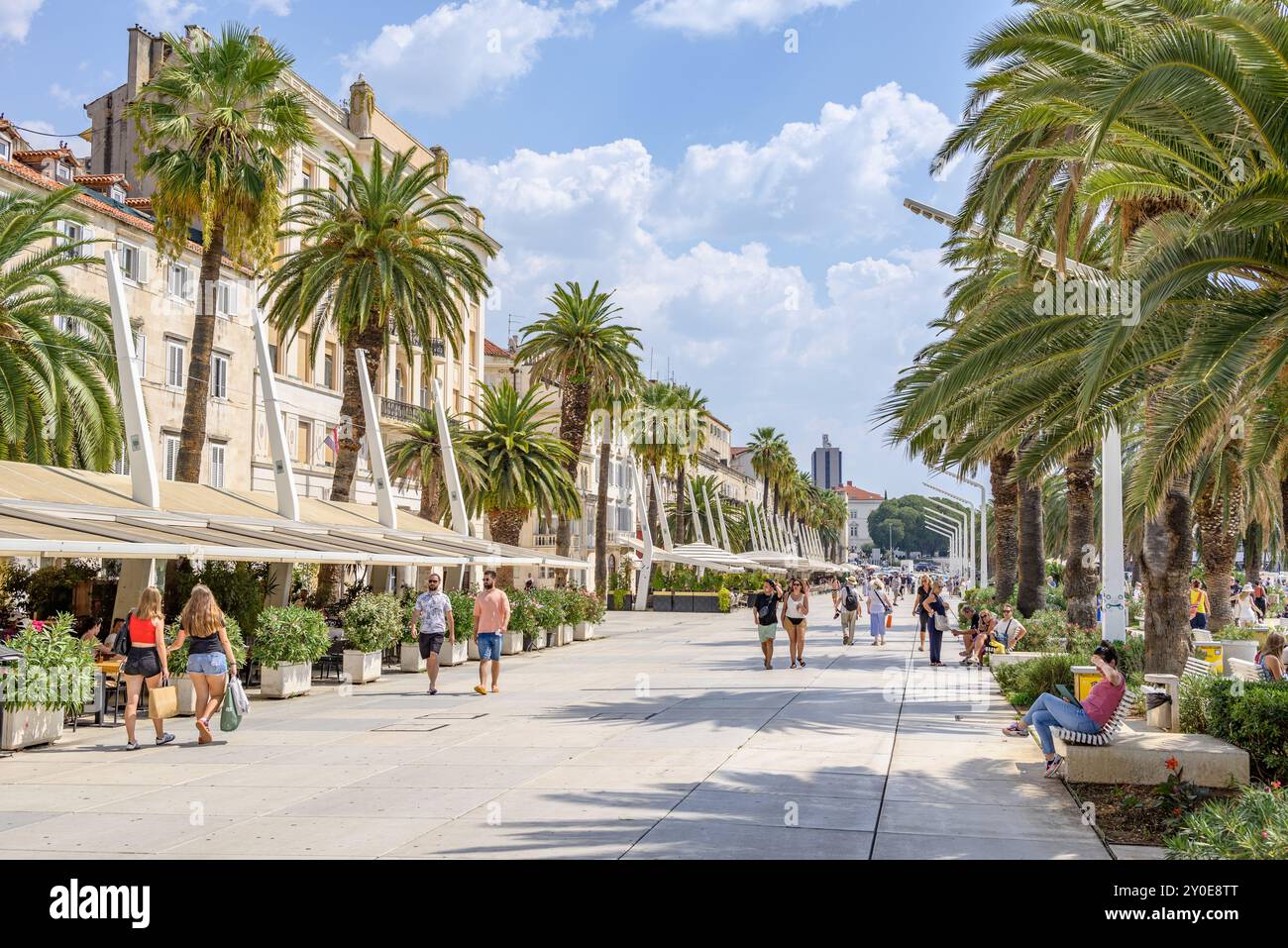 Riva Waterfront Promenade On The Adriatic Sea One Of The Main Tourist 