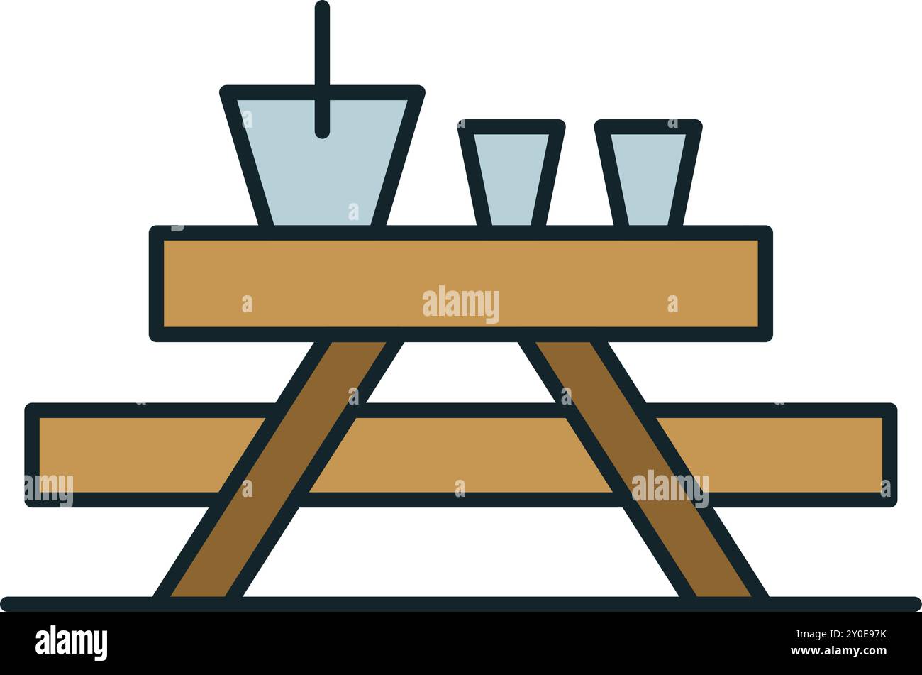 White picnic table symbol icon hi-res stock photography and images - Alamy