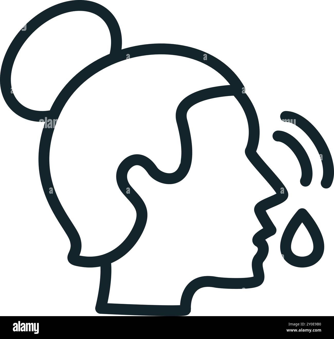 Woman coughing spreading virus outline icon vector Stock Vector Image ...