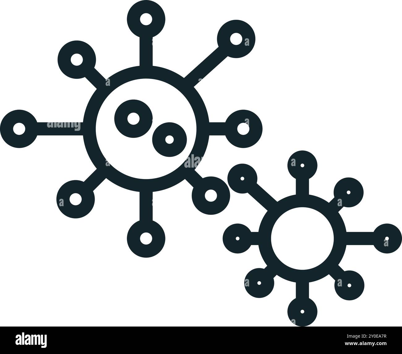 Virus cells spreading showing flu and coronavirus Stock Vector