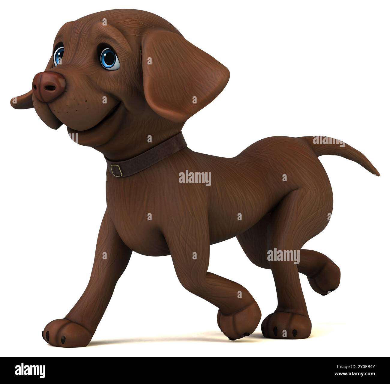 Fun 3D cartoon brown Labrador retriever Stock Photo - Alamy