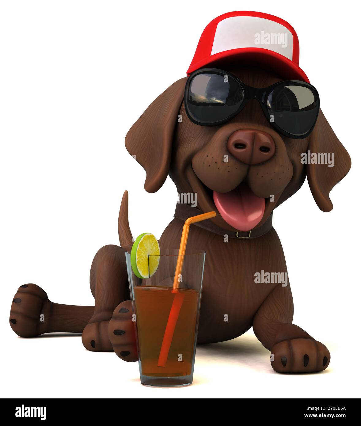 Fun 3D cartoon white Labrador retriever Stock Photo - Alamy