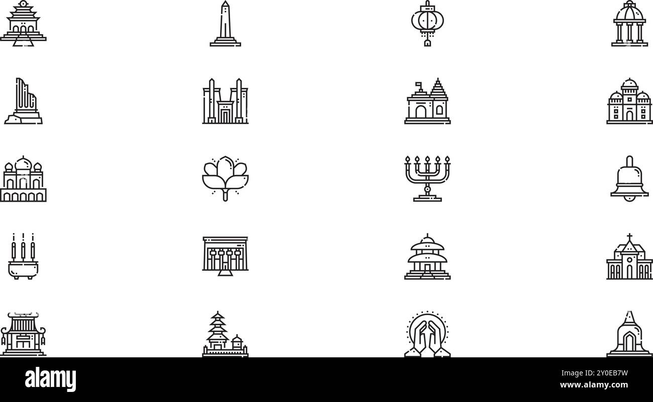 Temples icons High-Quality Vector Icons Collection with Editable Stroke ...