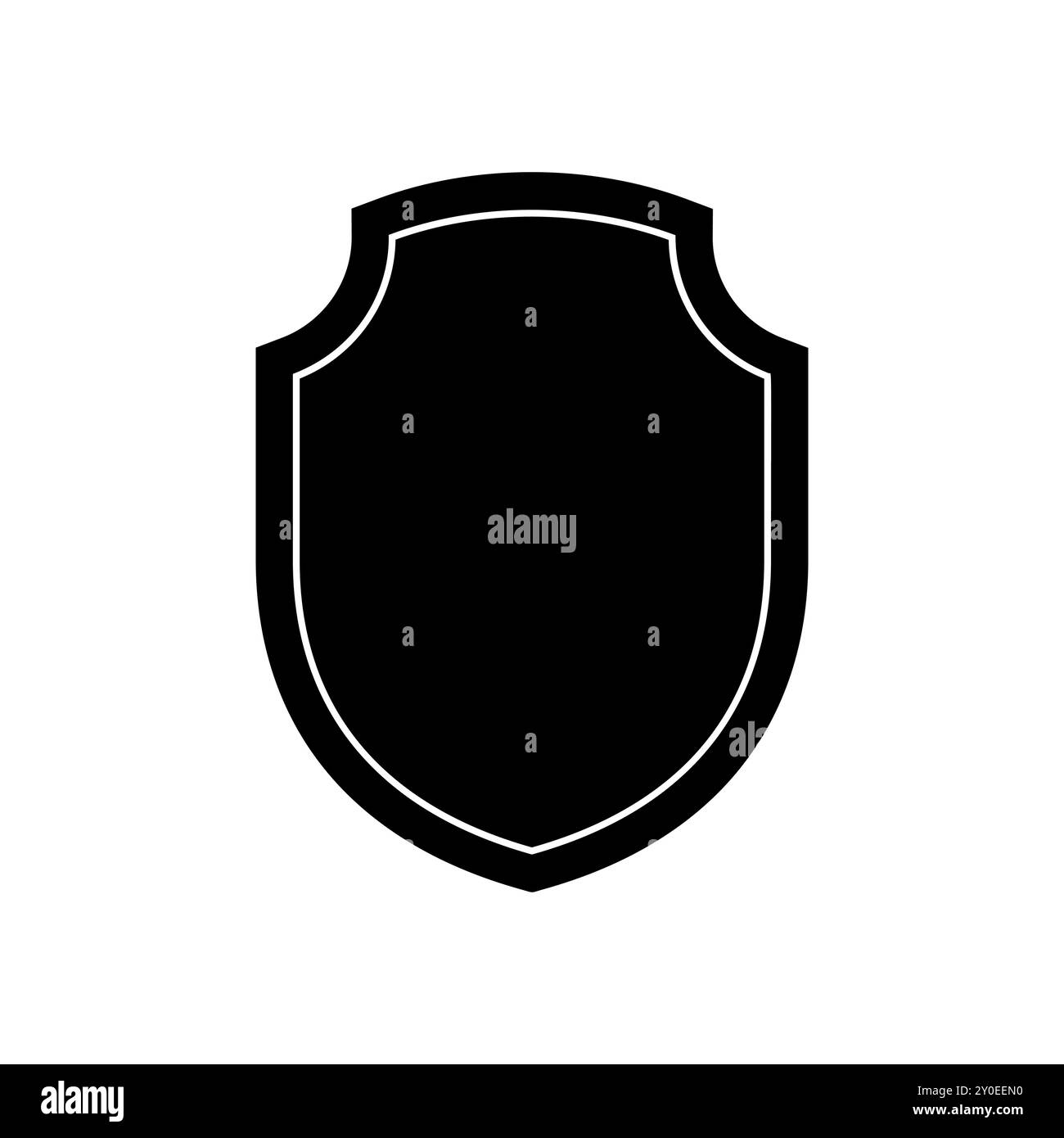 Black silhouette Shield frame Logo. Vector template Sign of Protection ...