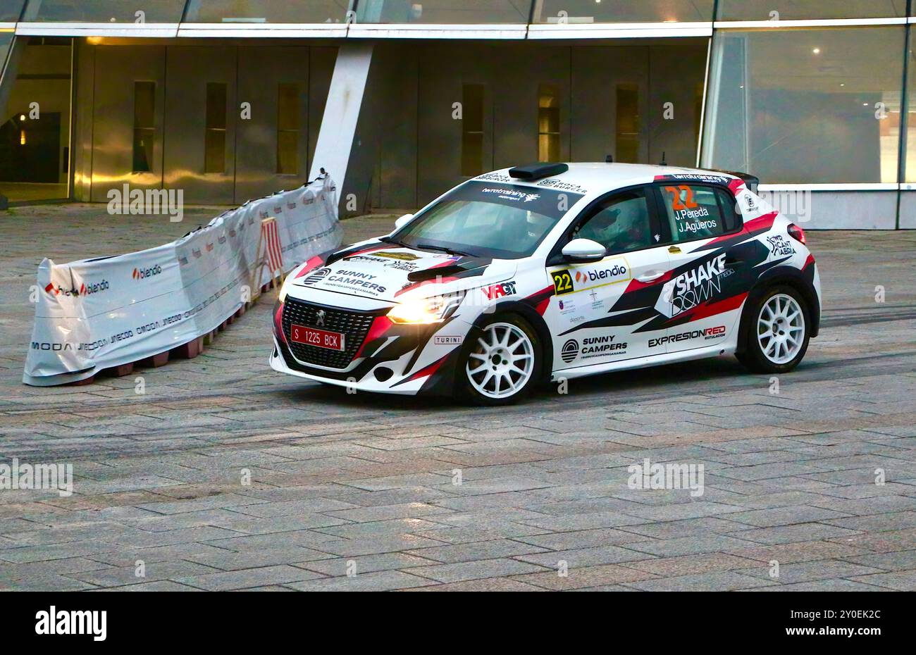 José Manuel Pereda Álvaro driving a Peugeot 208 rally car 17th Cristian Lopez Rally Santander Cantabria Spain 02/08/2024 Stock Photo