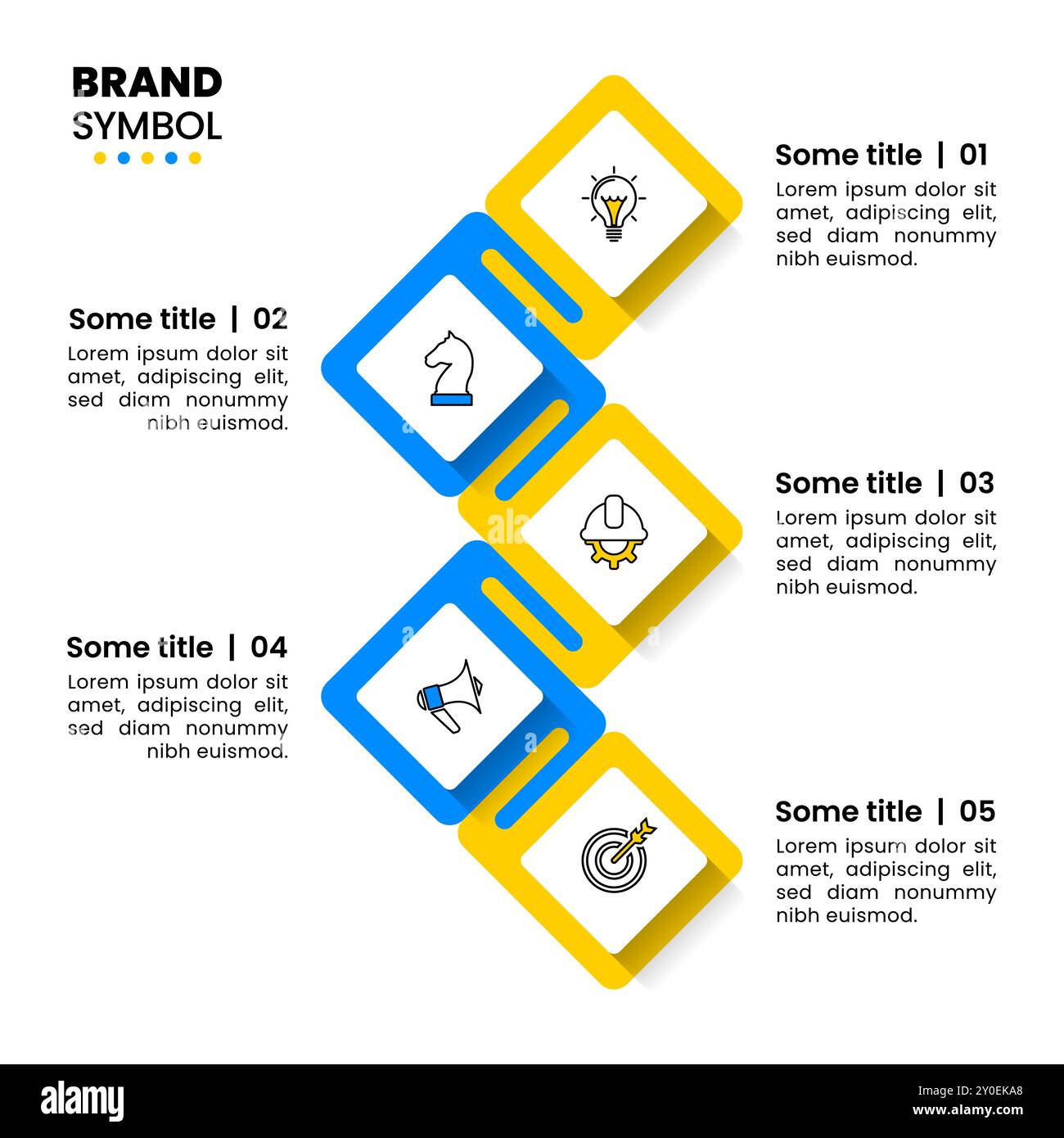 Infographic template with icons and 5 options or steps. Connected ...