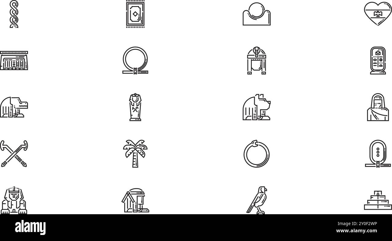 Egypt icons High-Quality Vector Icons Collection with Editable Stroke. Ideal for Professional and Creative Projects. Stock Vector