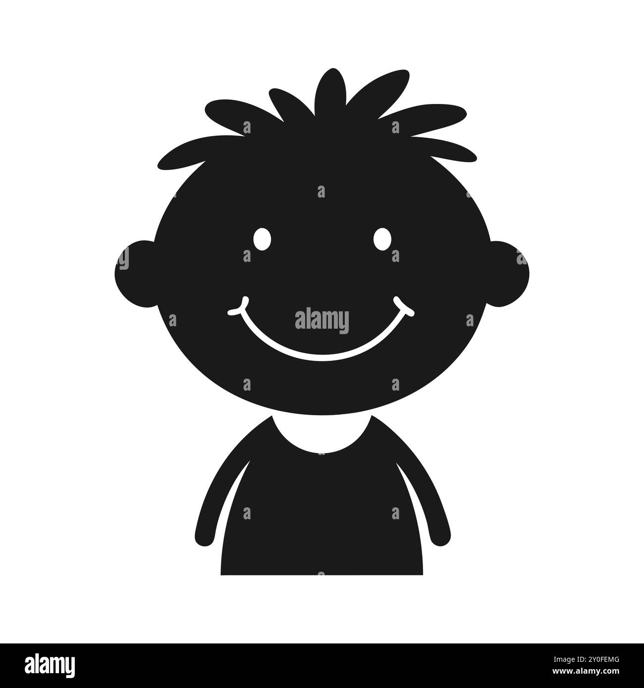 Adorable cartoon illustration smiling Black and White Stock Photos ...