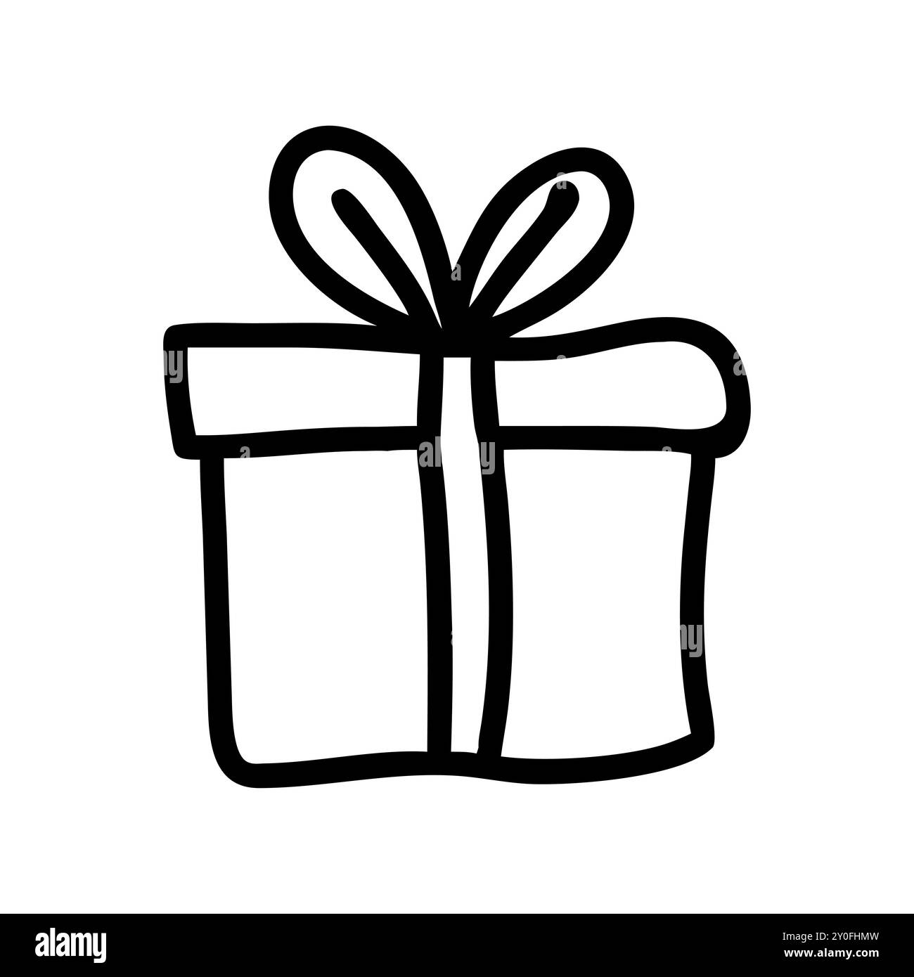 Gift box with ribbon outline icon Stock Vector Image & Art - Alamy