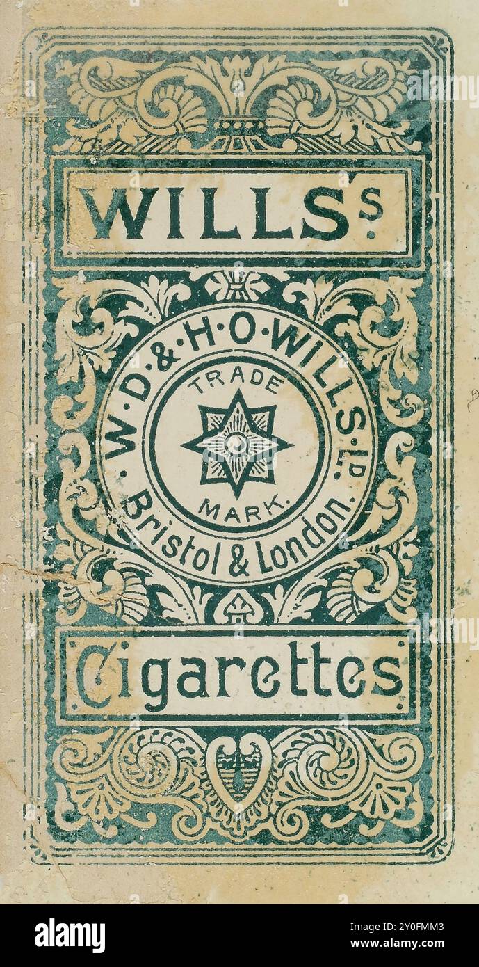 wd & ho wills cigarettes Old advertisement - Back of the twenty-five cards from the series 