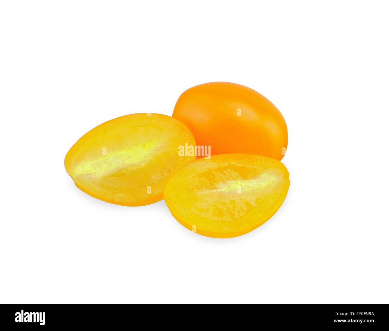 mini tomato isolated on white background. tomato clipping path Stock Photo