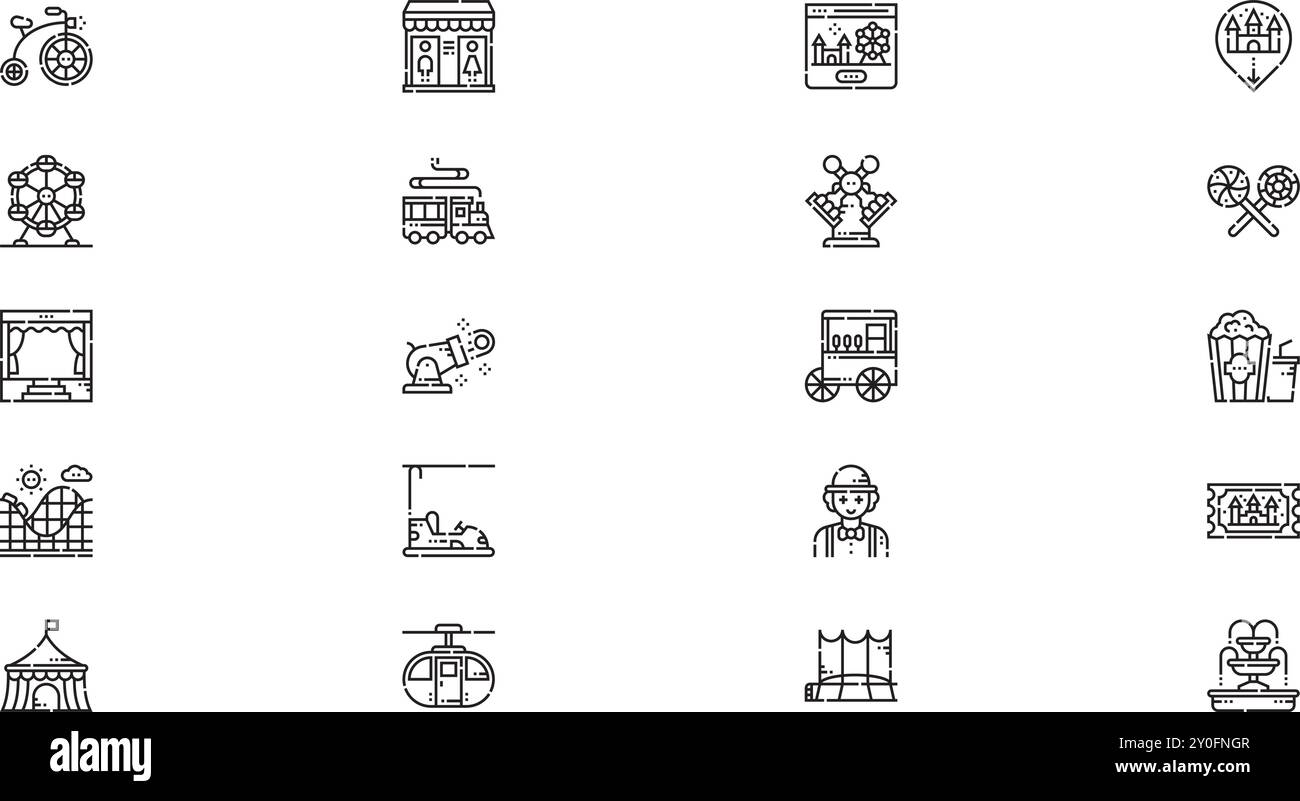 Amusement park icons High-Quality Vector Icons Collection with Editable ...