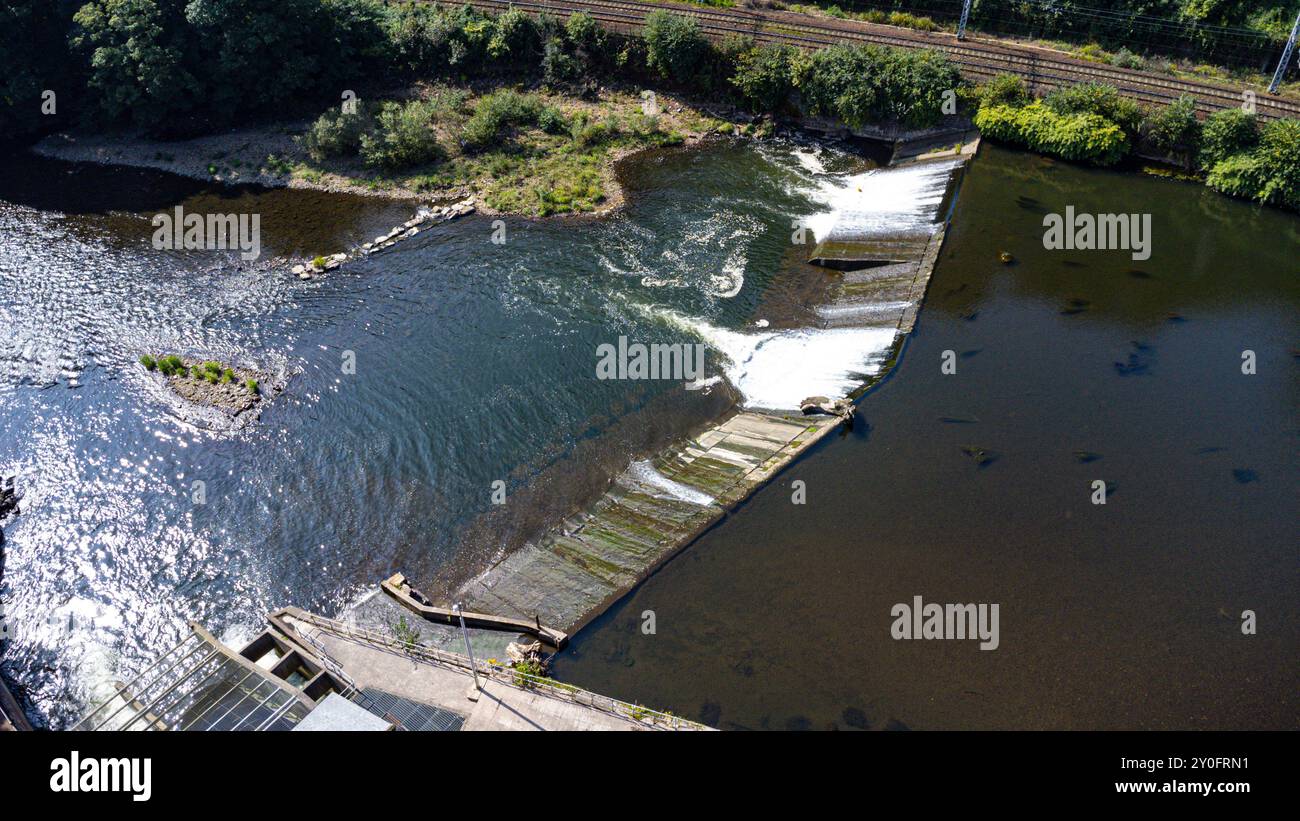 Welsh Rivers From Aerial Weir welsh river hi-res stock photography and images - Alamy