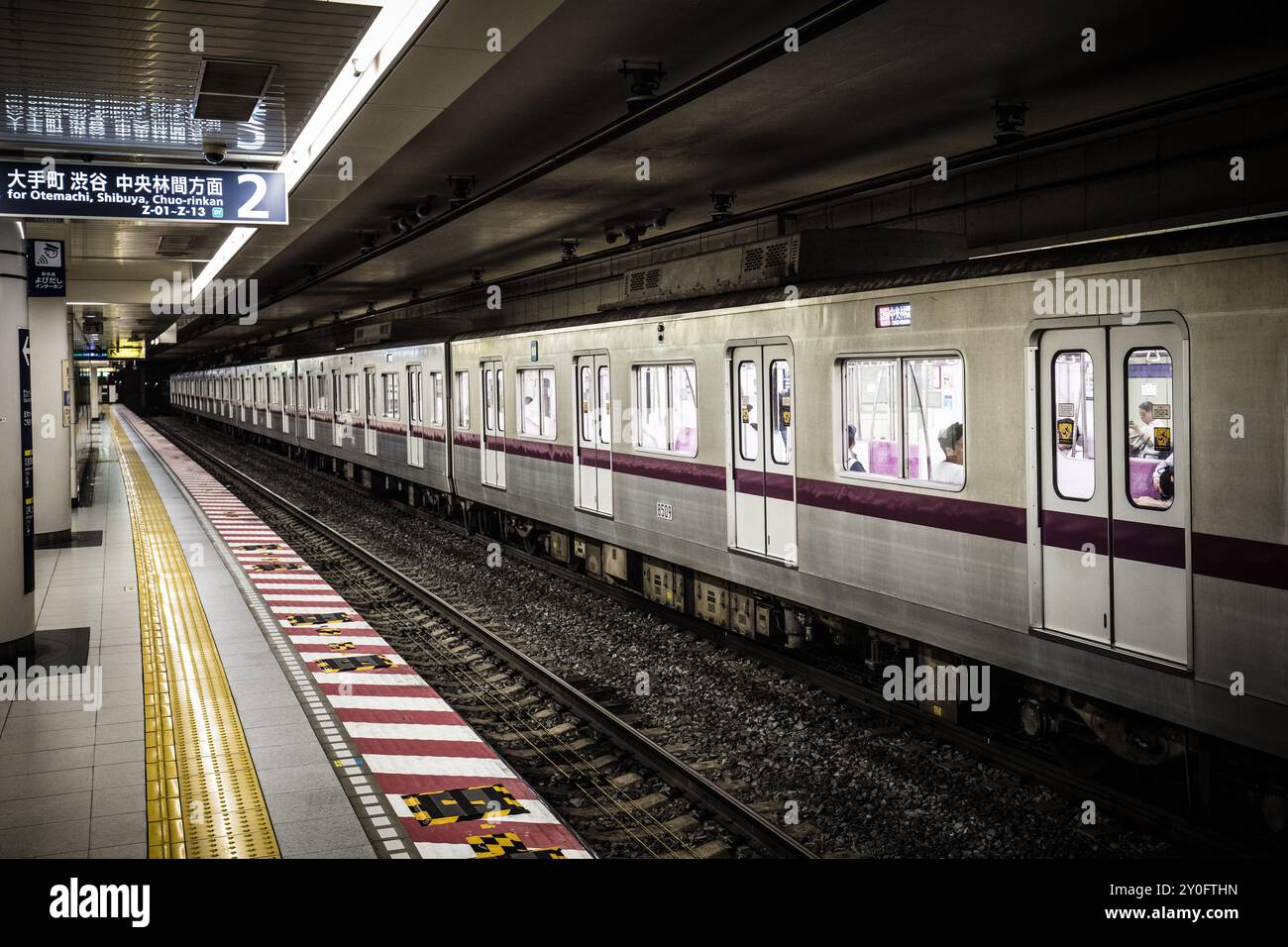 TOKYO, JAPAN - MAY 12, 2019: Underground train station in Tokyo, Japan Stock Photo