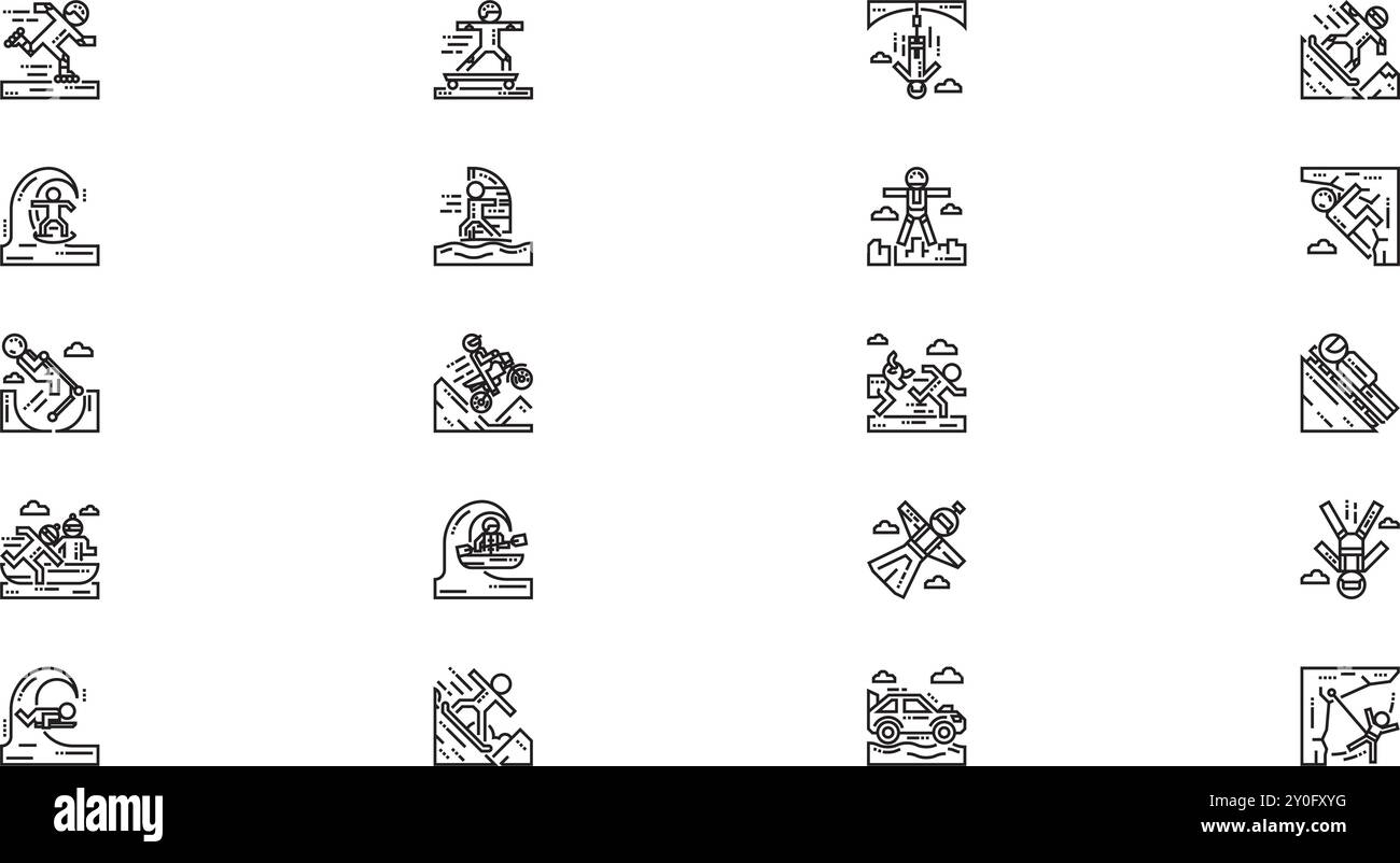 Extreme sports icons High-Quality Vector Icons Collection with Editable ...
