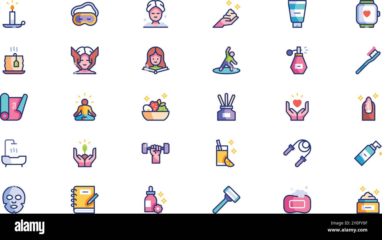 Selfcare routine icon pack High-Quality Vector Icons Collection with ...