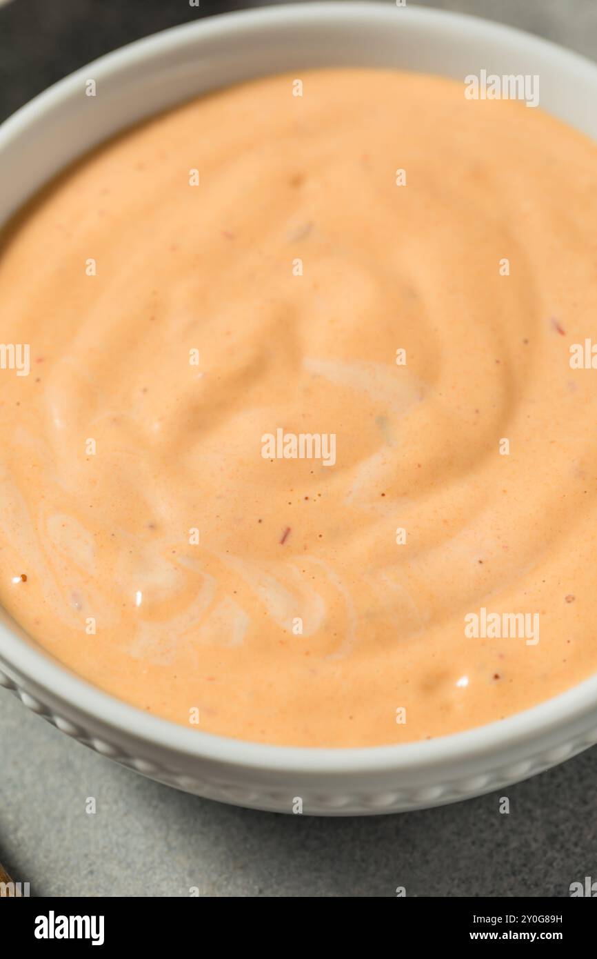 Homemade Spicy Chipotle Mayo Spread in a Bowl Stock Photo