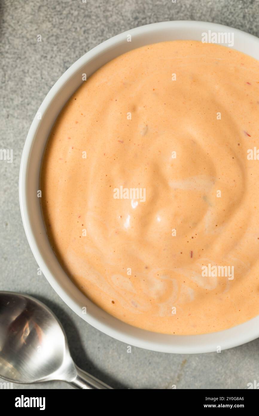 Homemade Spicy Chipotle Mayo Spread in a Bowl Stock Photo