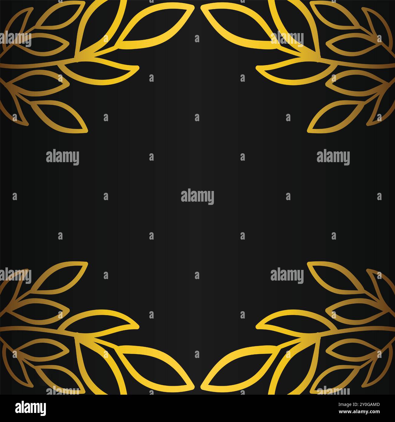 Golden wreaths on black background. Vector illustration Stock Vector ...